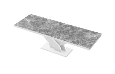 Stół rozkładany BELLA 160 - Venatino dark (Marmur / Biały)